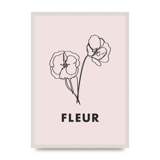 Fleur Line Drawing Art For The Home - A2 framed