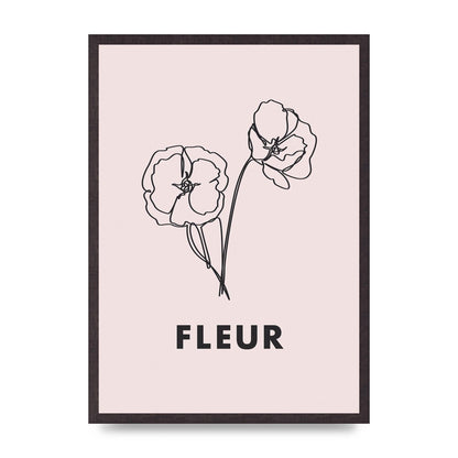 Fleur Line Drawing Art For The Home - A2 framed