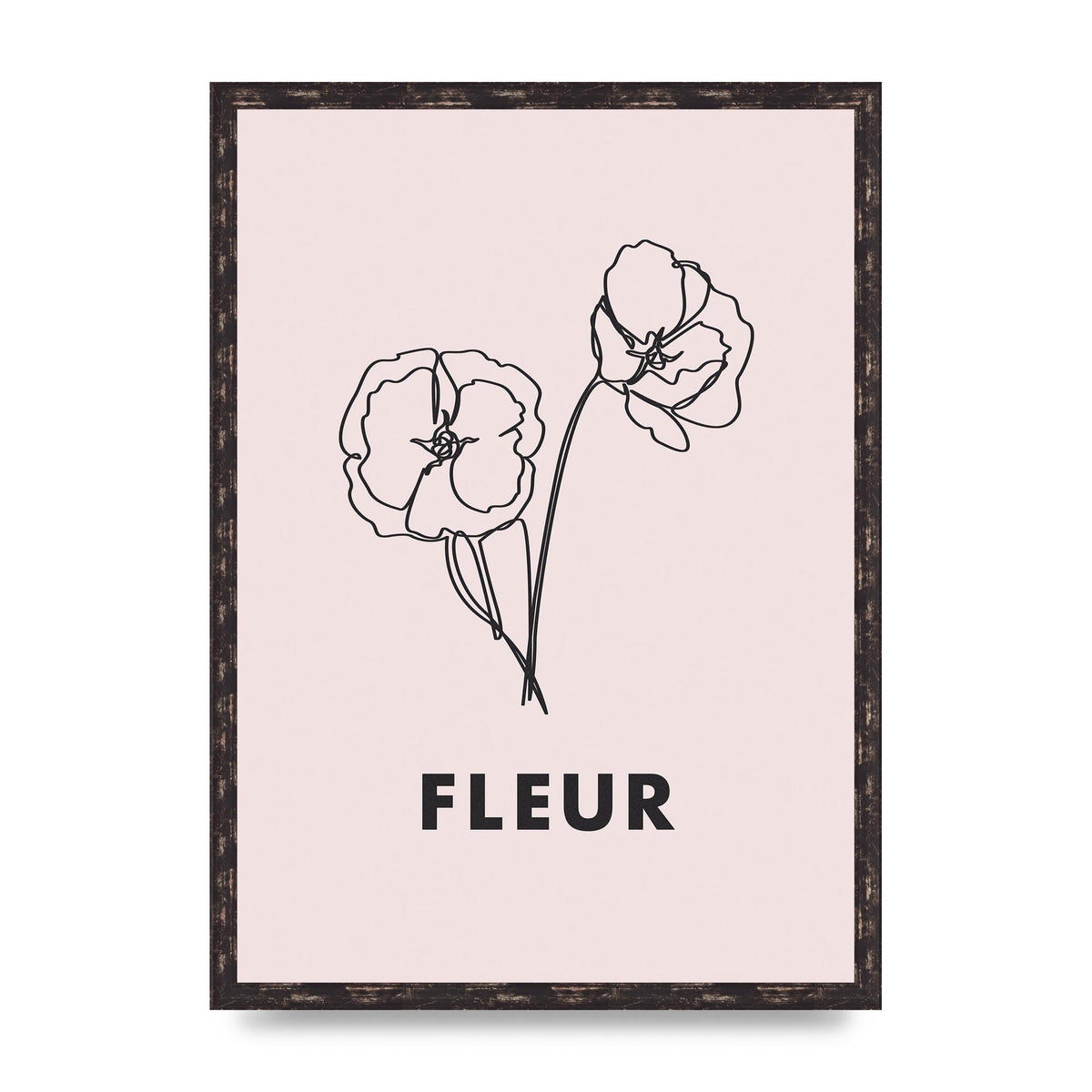 Fleur Line Drawing Art For The Home - A2 framed