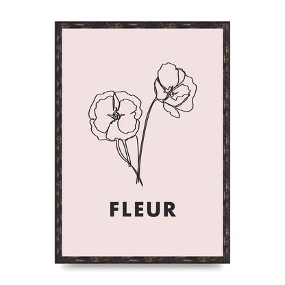 Fleur Line Drawing Art For The Home - A2 framed