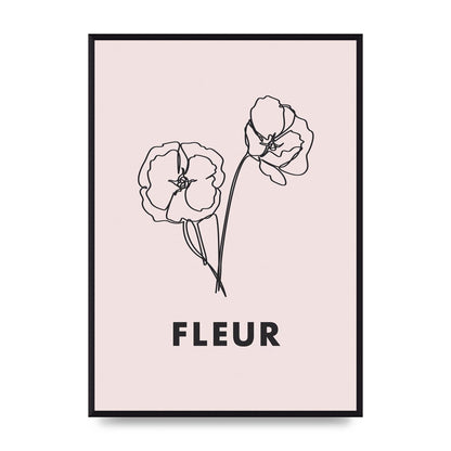 Fleur Line Drawing Art For The Home - A2 framed