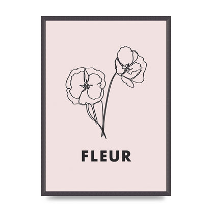 Fleur Line Drawing Art For The Home - A2 framed