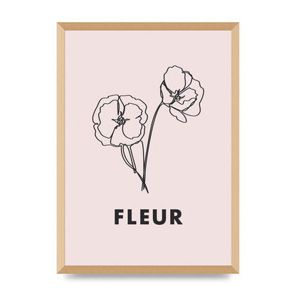 Fleur Line Drawing Art For The Home - A2 framed
