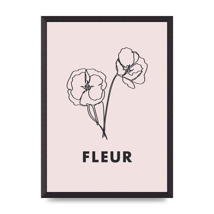 Fleur Line Drawing Art For The Home - A2 framed