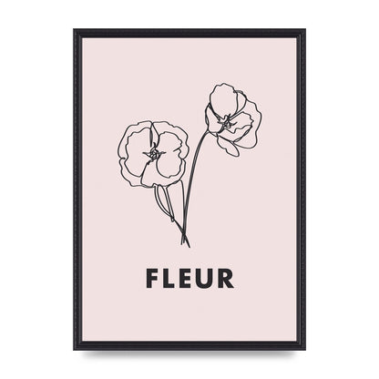 Fleur Line Drawing Art For The Home - A2 framed