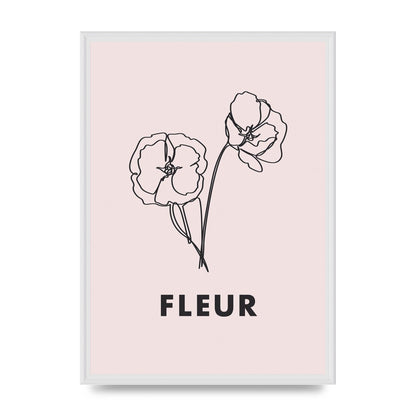 Fleur Line Drawing Art For The Home - A2 framed