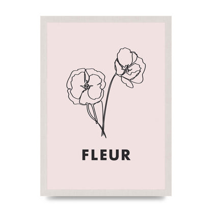 Fleur Line Drawing Art For The Home - A3 framed