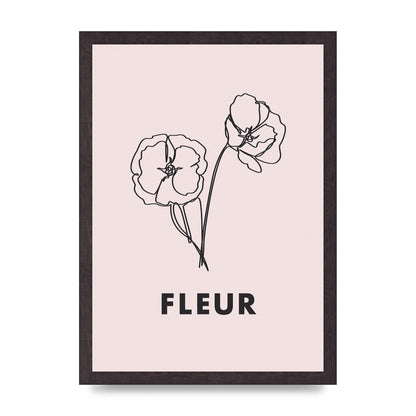 Fleur Line Drawing Art For The Home - A3 framed