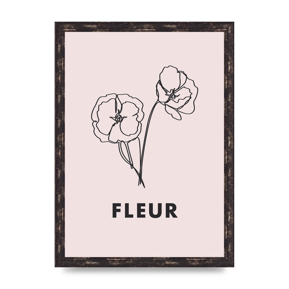 Fleur Line Drawing Art For The Home - A3 framed