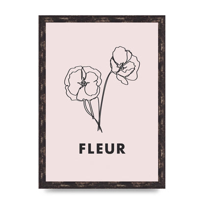 Fleur Line Drawing Art For The Home - A3 framed