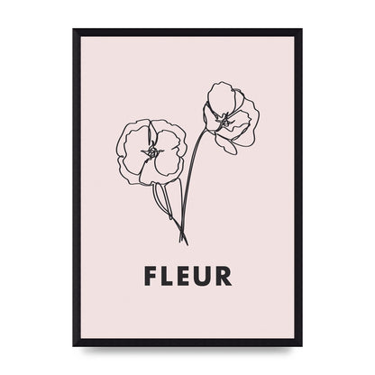 Fleur Line Drawing Art For The Home - A3 framed