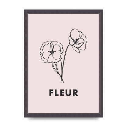 Fleur Line Drawing Art For The Home - A3 framed