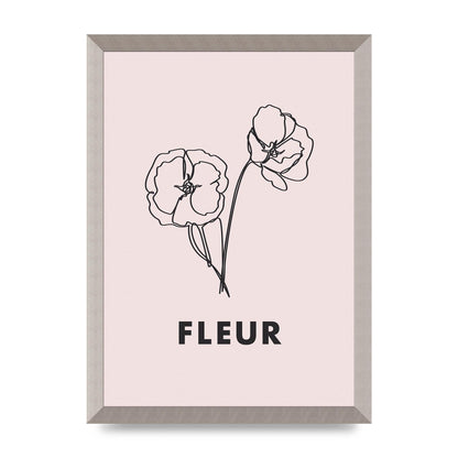 Fleur Line Drawing Art For The Home - A3 framed