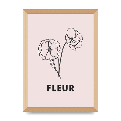 Fleur Line Drawing Art For The Home - A3 framed