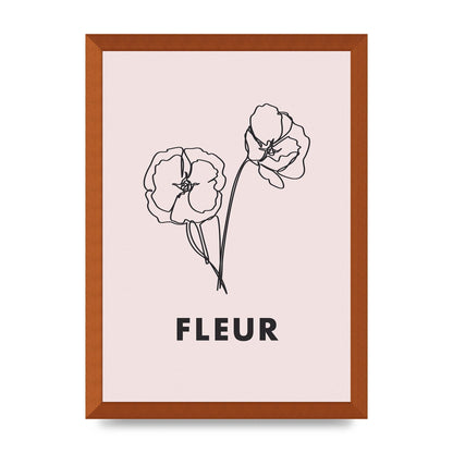 Fleur Line Drawing Art For The Home - A3 framed
