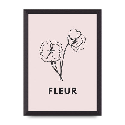 Fleur Line Drawing Art For The Home - A3 framed
