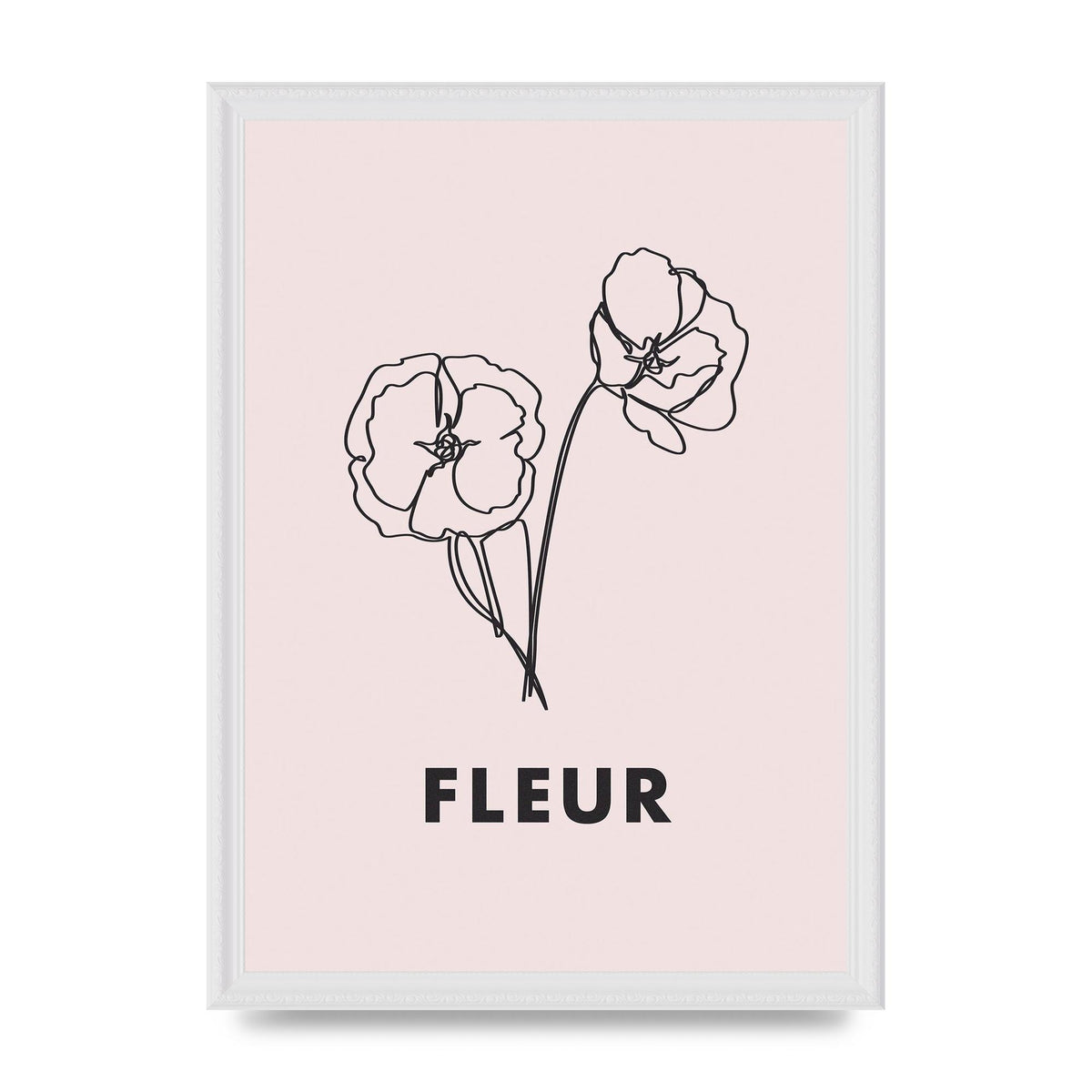 Fleur Line Drawing Art For The Home - A3 framed