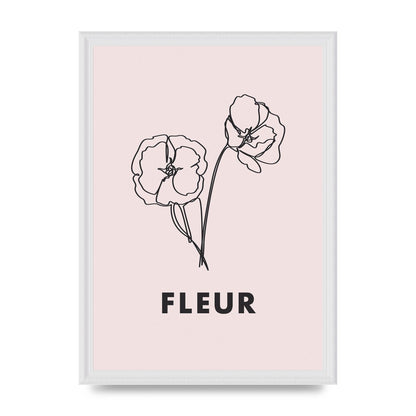 Fleur Line Drawing Art For The Home - A3 framed