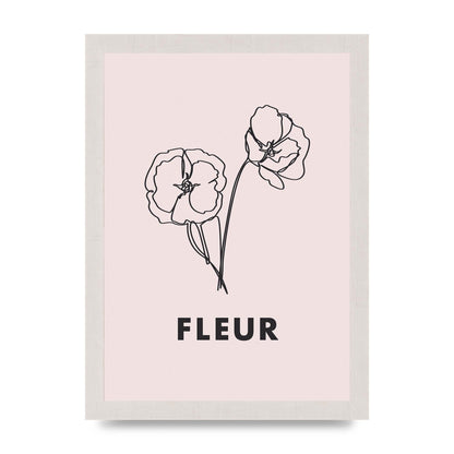 Fleur Line Drawing Art For The Home - A4 framed
