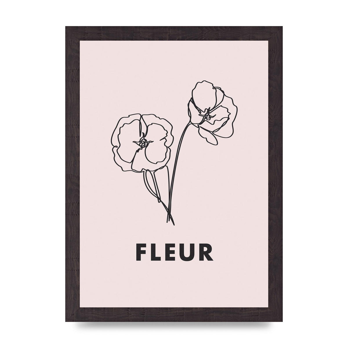 Fleur Line Drawing Art For The Home - A4 framed