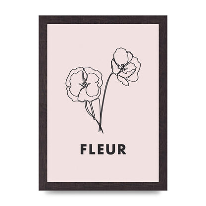 Fleur Line Drawing Art For The Home - A4 framed