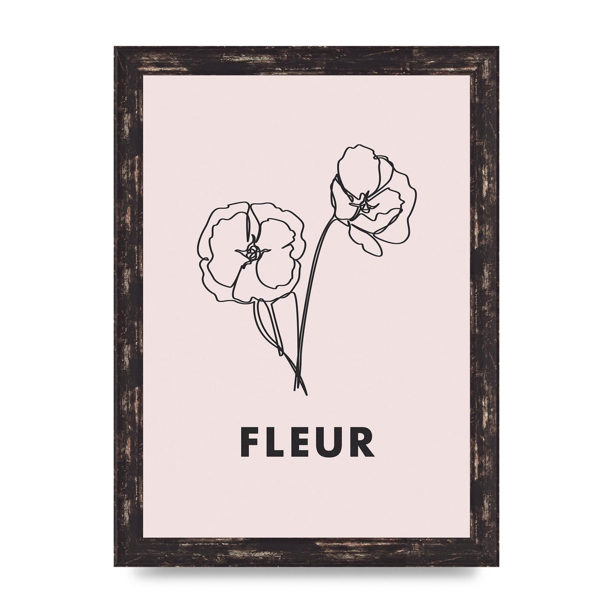 Fleur Line Drawing Art For The Home - A4 framed