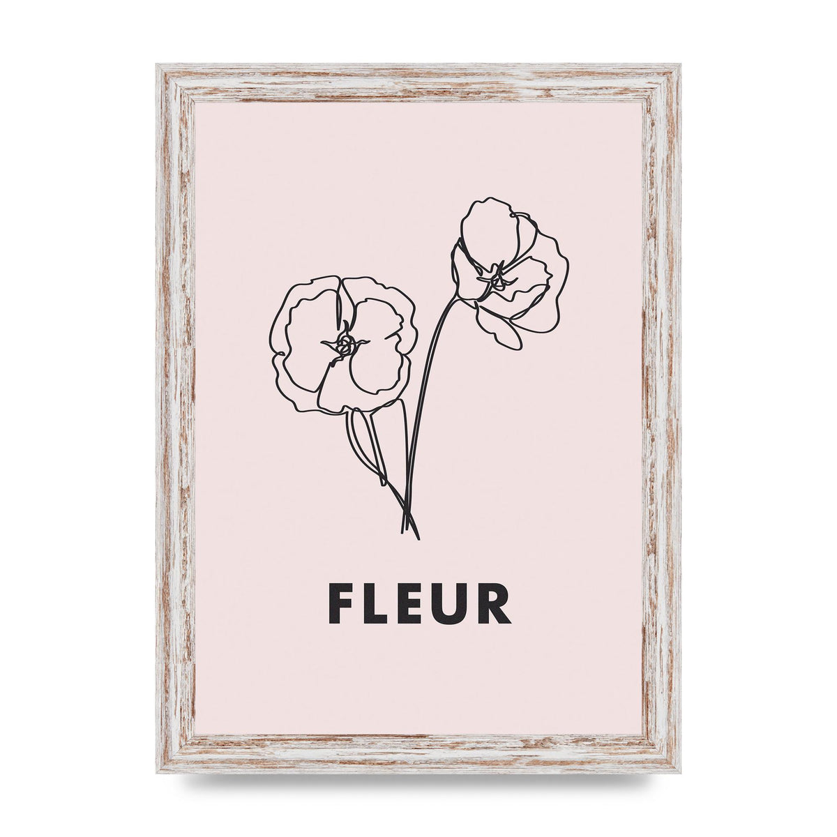 Fleur Line Drawing Art For The Home - A4 framed