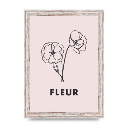 Fleur Line Drawing Art For The Home - A4 framed