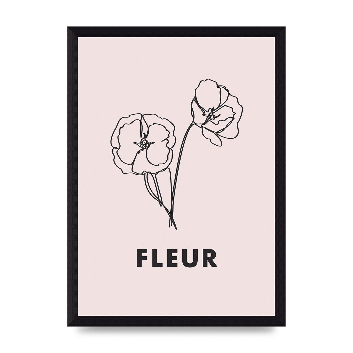 Fleur Line Drawing Art For The Home - A4 framed