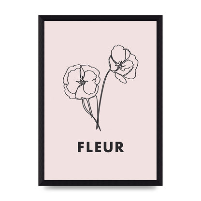 Fleur Line Drawing Art For The Home - A4 framed