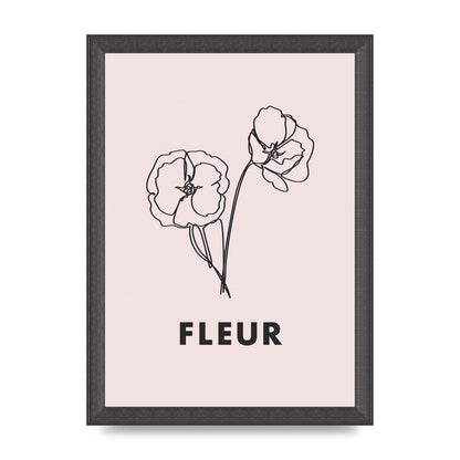 Fleur Line Drawing Art For The Home - A4 framed