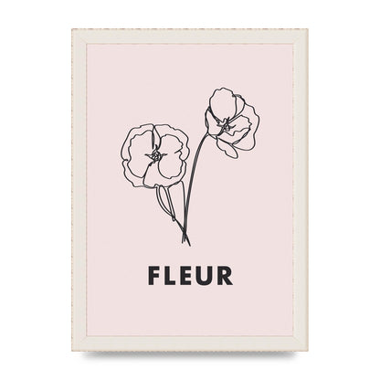 Fleur Line Drawing Art For The Home - A4 framed