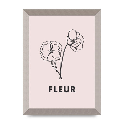 Fleur Line Drawing Art For The Home - A4 framed