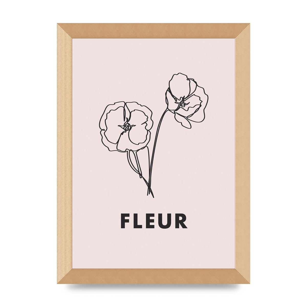 Fleur Line Drawing Art For The Home - A4 framed