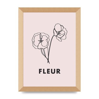 Fleur Line Drawing Art For The Home - A4 framed