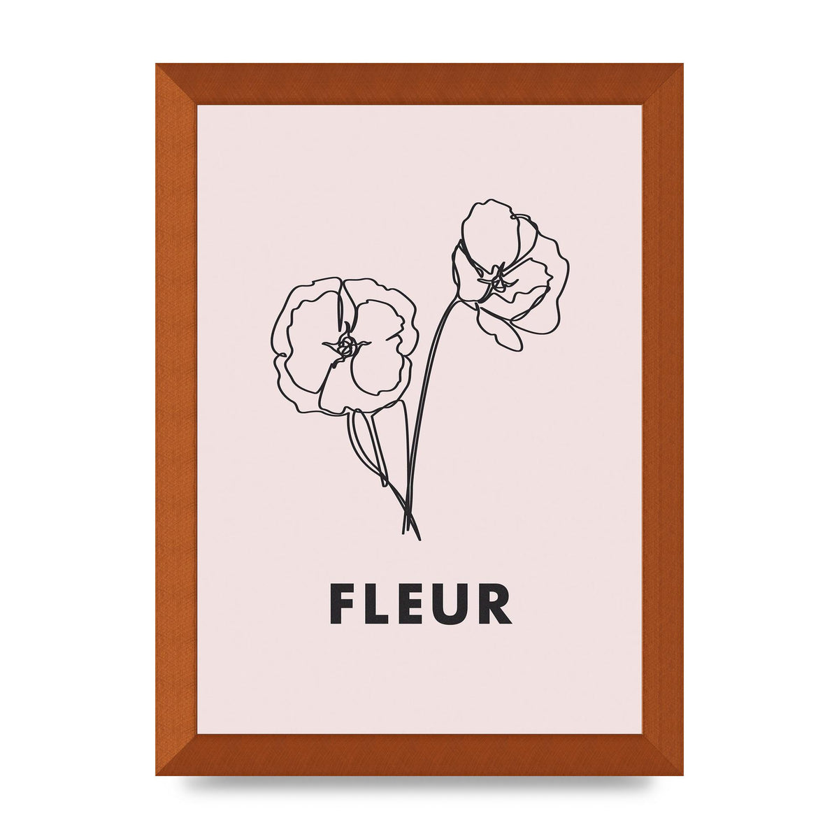 Fleur Line Drawing Art For The Home - A4 framed