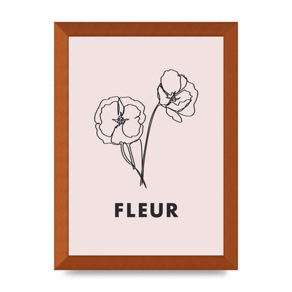 Fleur Line Drawing Art For The Home - A4 framed