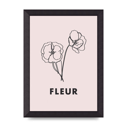 Fleur Line Drawing Art For The Home - A4 framed