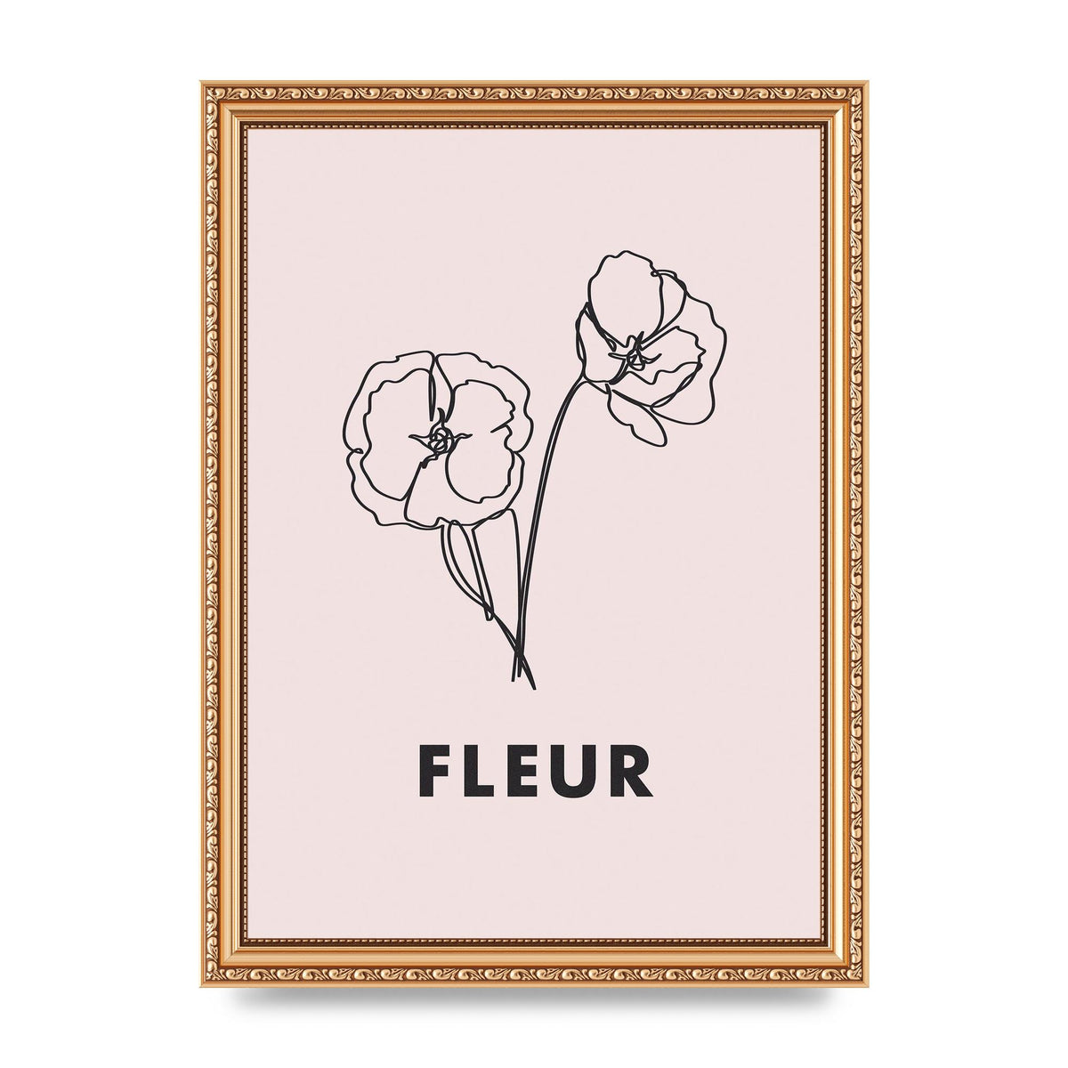 Fleur Line Drawing Art For The Home - A4 framed