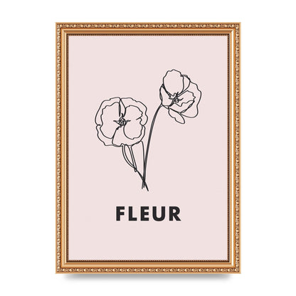 Fleur Line Drawing Art For The Home - A4 framed