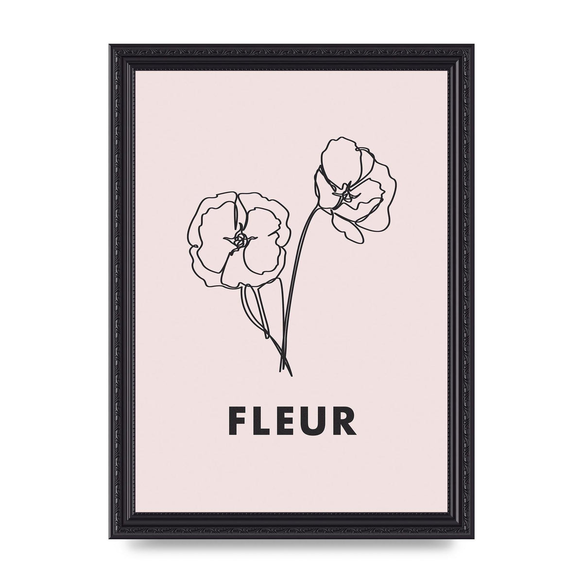 Fleur Line Drawing Art For The Home - A4 framed
