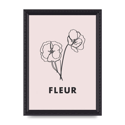 Fleur Line Drawing Art For The Home - A4 framed