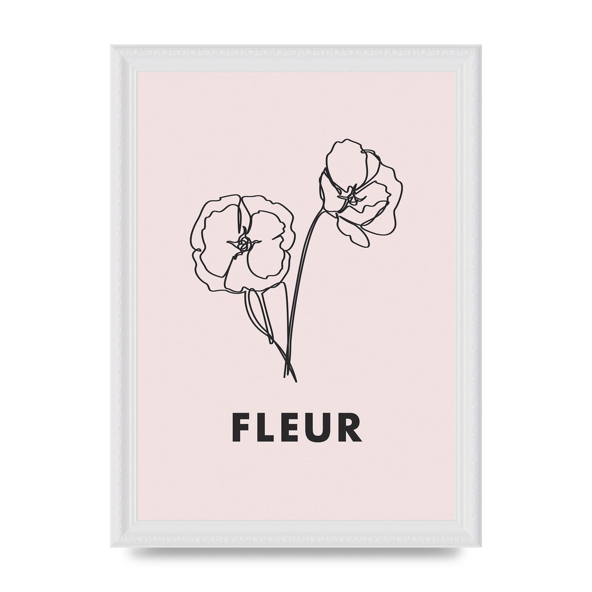 Fleur Line Drawing Art For The Home - A4 framed