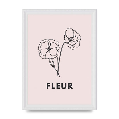 Fleur Line Drawing Art For The Home - A4 framed