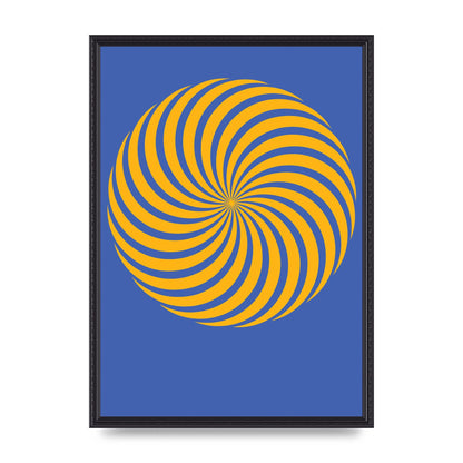 Swirl Blue Yellow Wall Art - A2 framed