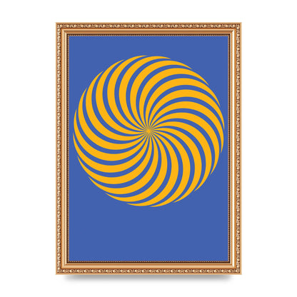 Swirl Blue Yellow Wall Art - A4 framed