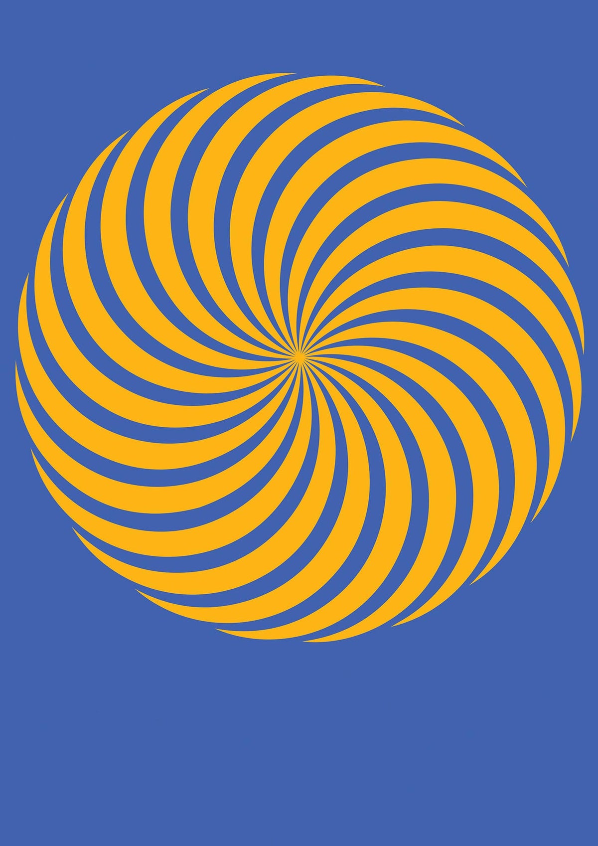 Swirl Blue Yellow Wall Art - detail