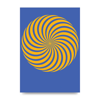 Swirl Blue Yellow Wall Art - unframed print