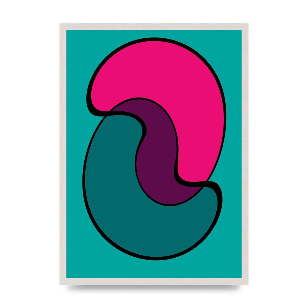 Abstract Blob Shape Three Printed Poster - A2 framed