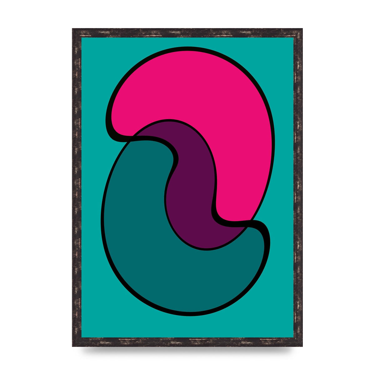 Abstract Blob Shape Three Printed Poster - A2 framed